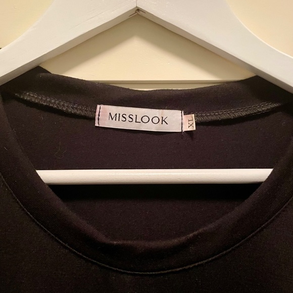 Black MISSLOOK Casual Tiered Sleeveless Shift Dress Size XL - Picture 3 of 4